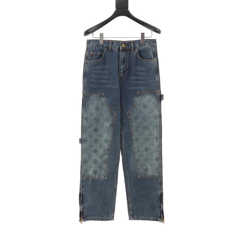 designer,replica,clothing,fake,1:1,lv,luxury,high quality LV  embossed denim trousers (7222)