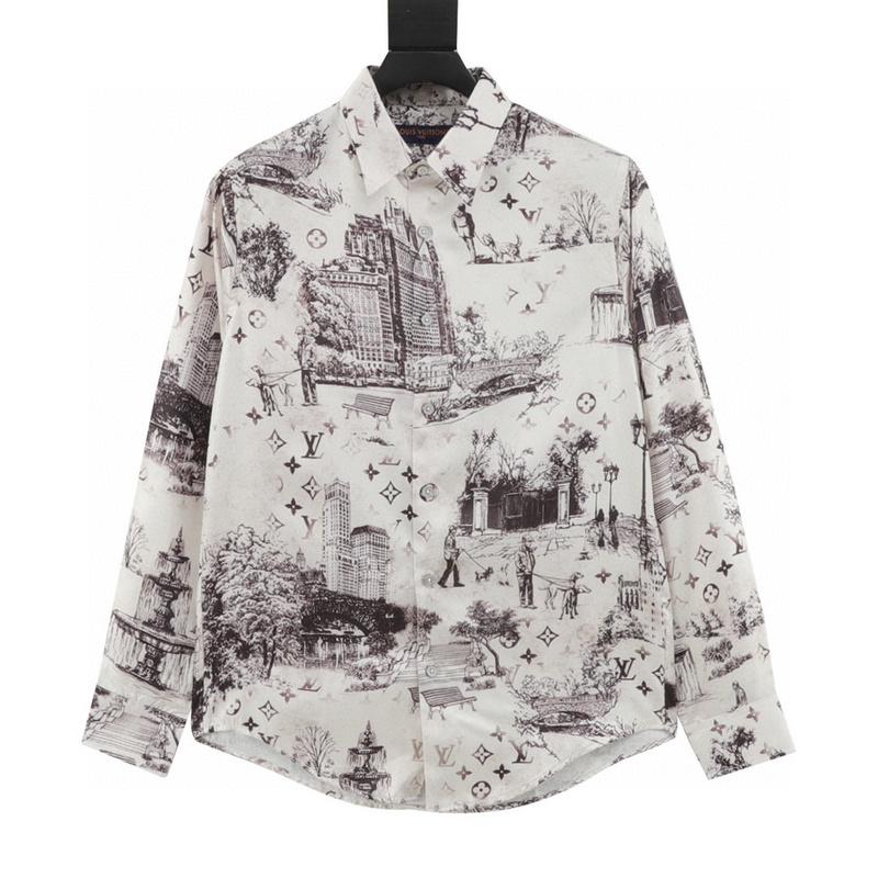 designer,replica,clothing,fake,1:1,lv,luxury,high quality LV  urban mulberry silk long-sleeved shirt (8DAD)