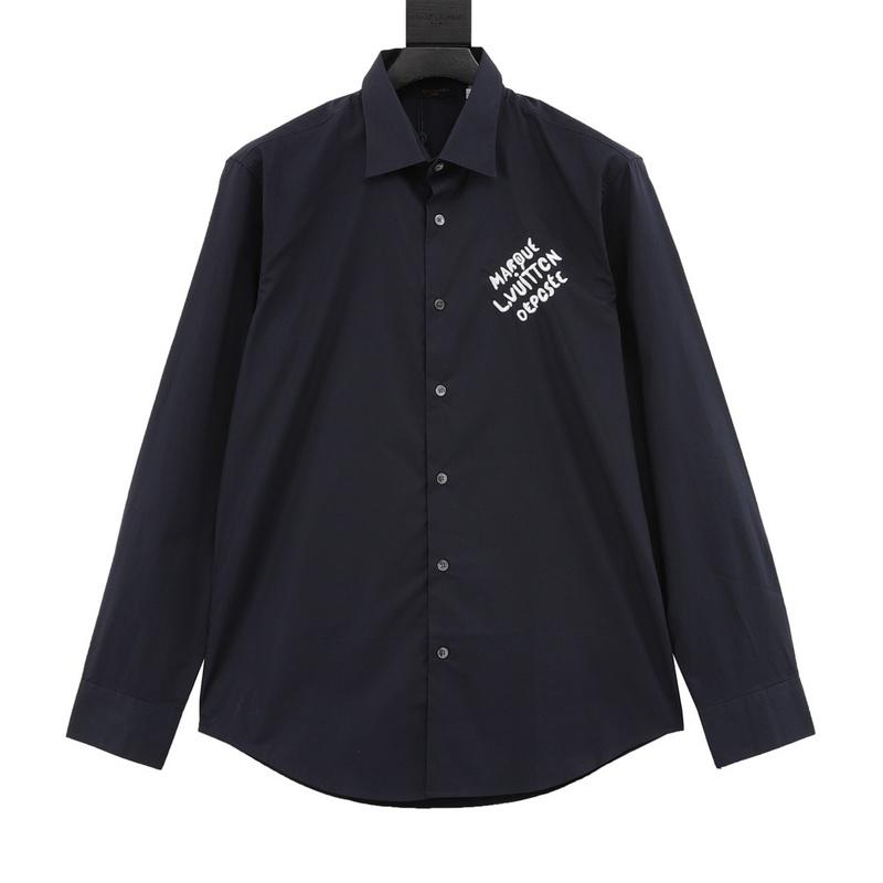 designer,replica,clothing,fake,1:1,lv,luxury,high quality LV  letter embroidered long-sleeved shirt (019E)