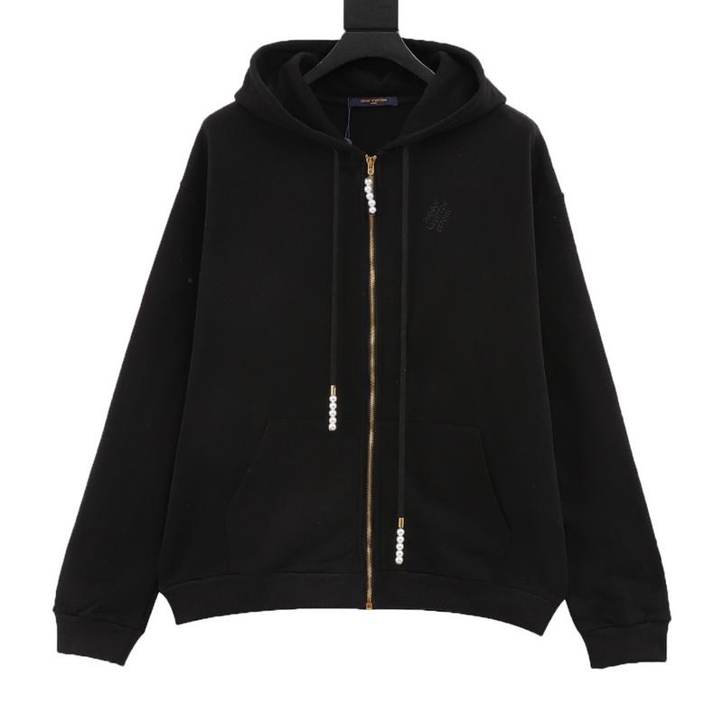 designer,replica,clothing,fake,1:1,lv,luxury,high quality LV  drawstring beaded hooded zipper sweatshirt (3006)