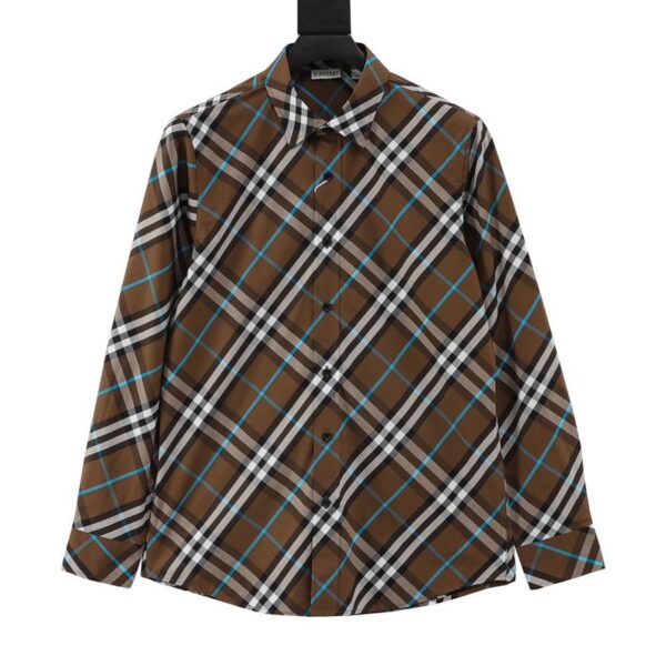 designer,replica,clothing,fake,1:1,lv,luxury,high quality Burberry plaid cotton long-sleeved shirt (7E02)
