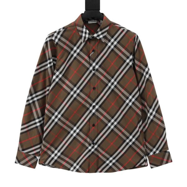 designer,replica,clothing,fake,1:1,lv,luxury,high quality Burberry plaid cotton long-sleeved shirt (AD3E)