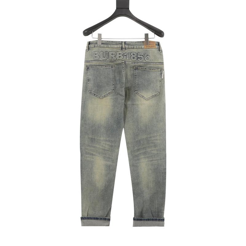 designer,replica,clothing,fake,1:1,lv,luxury,high quality Burberry embossed printed LOGO jeans (A33D)