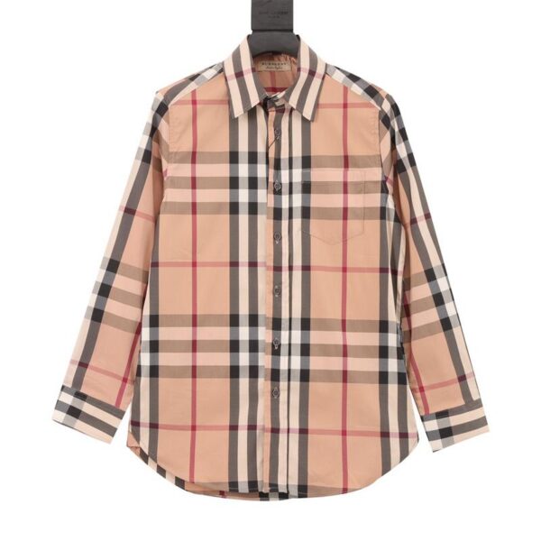 designer,replica,clothing,fake,1:1,lv,luxury,high quality Burberry large plaid striped long-sleeved shirt (E57F)