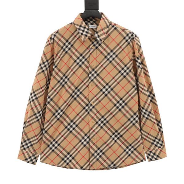 designer,replica,clothing,fake,1:1,lv,luxury,high quality Burberry large plaid cotton long-sleeved shirt (6849)