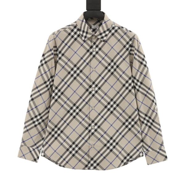 designer,replica,clothing,fake,1:1,lv,luxury,high quality Burberry large plaid cotton long-sleeved shirt (D5B4)