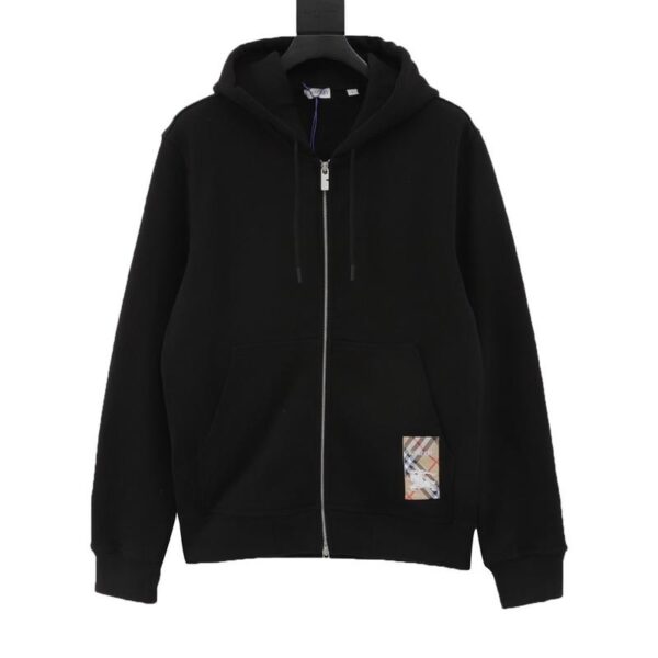 designer,replica,clothing,fake,1:1,lv,luxury,high quality Burberry plaid cotton zipper hooded sweatshirt jacket (0CDE)
