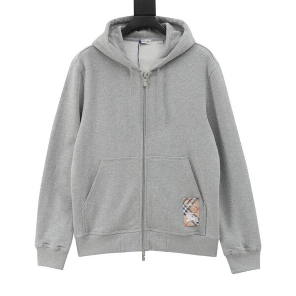 designer,replica,clothing,fake,1:1,lv,luxury,high quality Burberry plaid cotton zipper hooded sweatshirt jacket (3FB4)