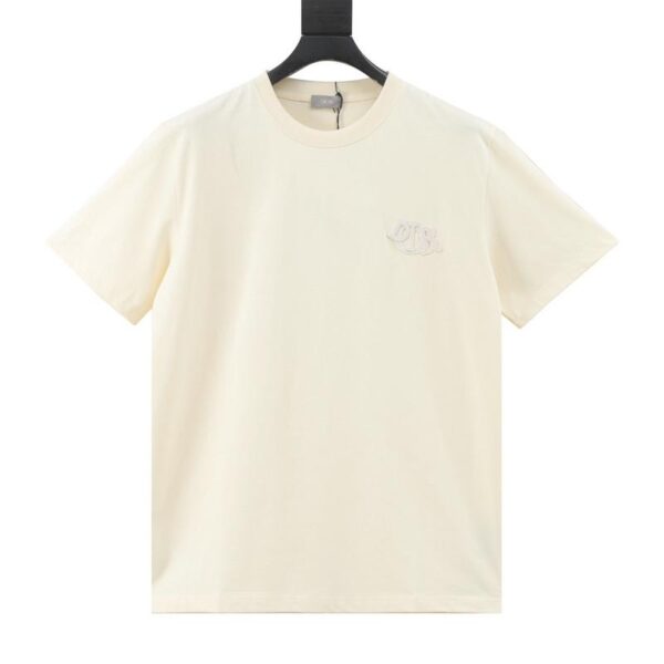 designer,replica,clothing,fake,1:1,lv,luxury,high quality Dior four-color embroidered lettering short-sleeved T-shirt (CC58)