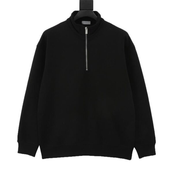 designer,replica,clothing,fake,1:1,lv,luxury,high quality Dior round embroidery half-zip stand collar sweatshirt (5A90)