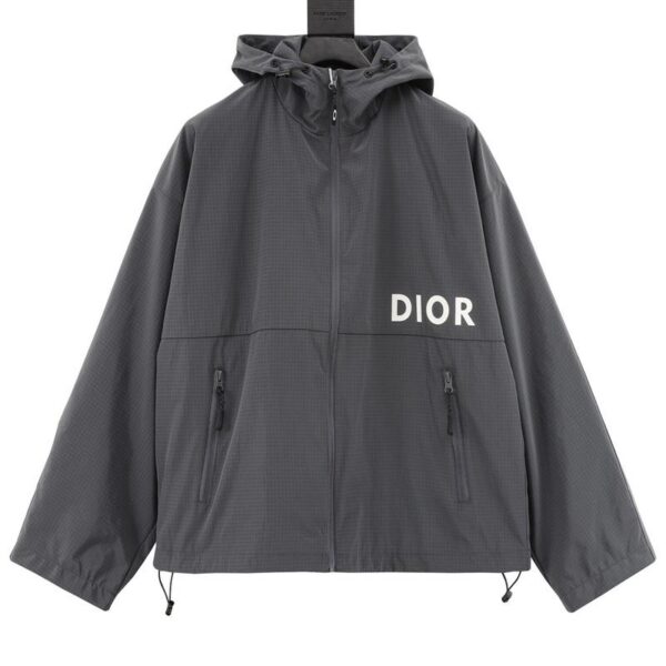 designer,replica,clothing,fake,1:1,lv,luxury,high quality Dior letter print hooded windbreaker jacket (8DC9)