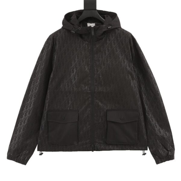 designer,replica,clothing,fake,1:1,lv,luxury,high quality Dior allover printed woven zip hooded jacket, (E9AF)