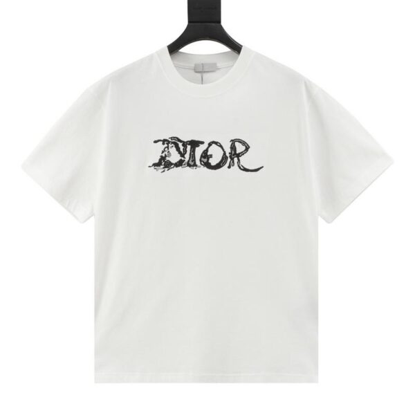 designer,replica,clothing,fake,1:1,lv,luxury,high quality Dior classic differentiated font embroidery short sleeves (2241)
