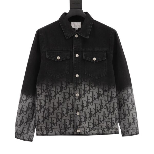 designer,replica,clothing,fake,1:1,lv,luxury,high quality Dior presbyopic gradient denim long-sleeved jacket (D9A8)