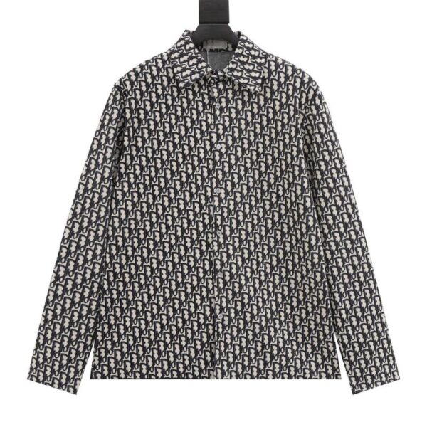 designer,replica,clothing,fake,1:1,lv,luxury,high quality Dior presbyopia all-over jacquard long-sleeved shirt (A408)