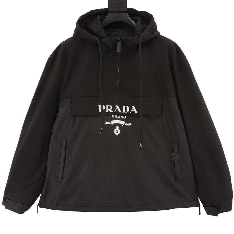 designer,replica,clothing,fake,1:1,lv,luxury,high quality Prada letter logo half zip hooded jacket(6522) designer,replica,clothing,fake,1:1,lv,luxury,high quality Prada letter logo half zip hooded jacket(6522)