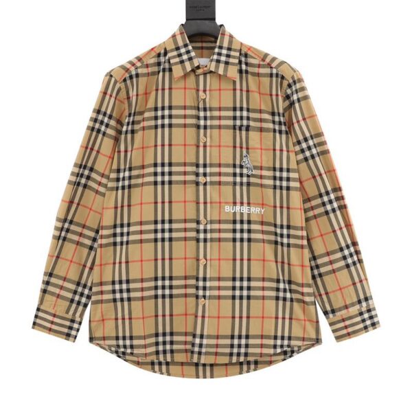 designer,replica,clothing,fake,1:1,lv,luxury,high quality Burberry unicorn embroidered LOGO long-sleeved shirt (896D)