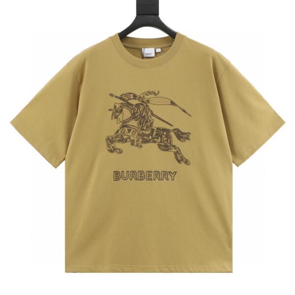 designer,replica,clothing,fake,1:1,lv,luxury,high quality Burberry embroidered knight war horse logo short-sleeved T-shirt (A031)