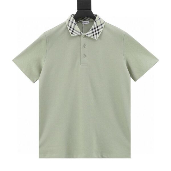designer,replica,clothing,fake,1:1,lv,luxury,high quality Burberry new collar plaid short-sleeved POLO shirt (0F9A)