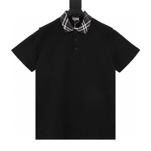 designer,replica,clothing,fake,1:1,lv,luxury,high quality Burberry new collar plaid short-sleeved POLO shirt (82C1)