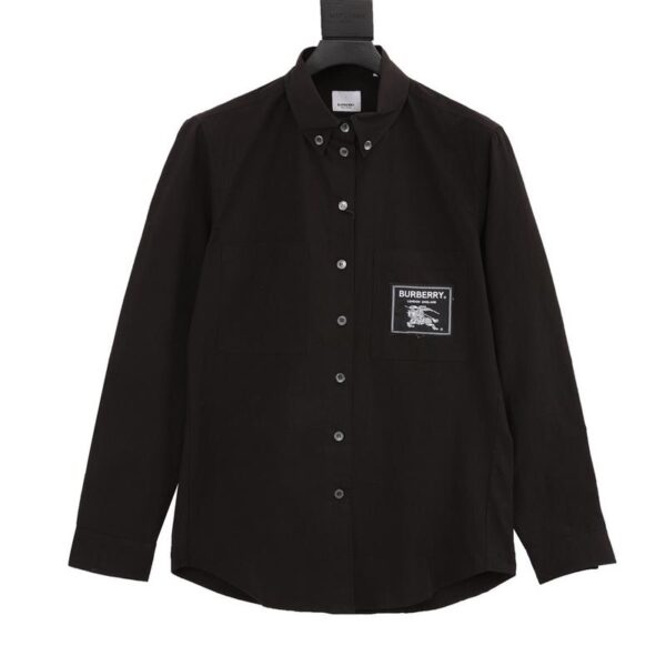 designer,replica,clothing,fake,1:1,lv,luxury,high quality Burberry Chest War Horse Patch Shirt Long Sleeve (A057)
