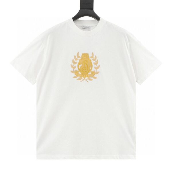 designer,replica,clothing,fake,1:1,lv,luxury,high quality Burberry gold leaf logo round neck short-sleeved T-shirt (2AF5)