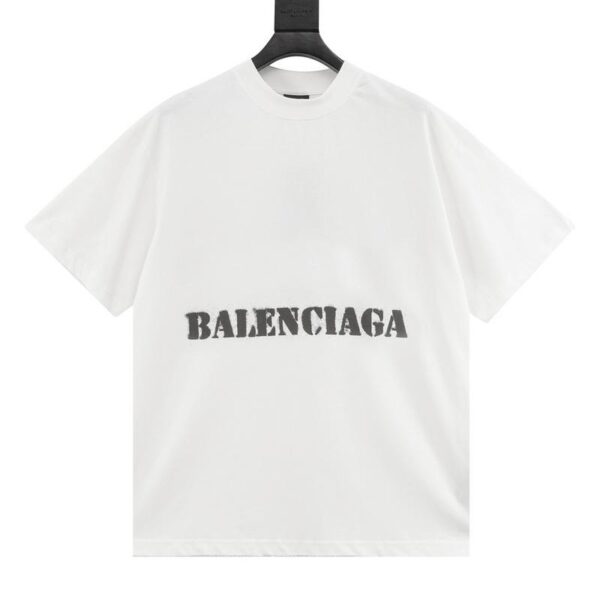 designer,replica,clothing,fake,1:1,lv,luxury,high quality Balenciaga front and back blurred letter short-sleeved T-shirt (E66E)