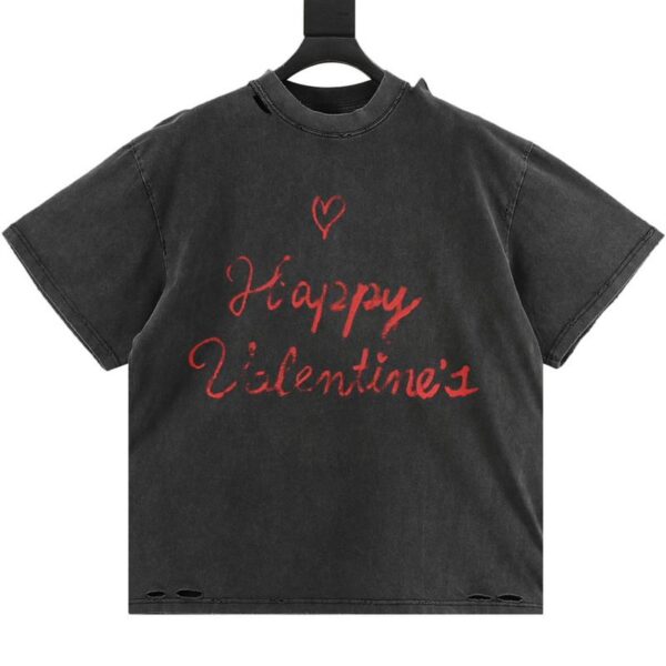 designer,replica,clothing,fake,1:1,lv,luxury,high quality Balenciaga Valentine’s Day Limited Love Graffiti Short Sleeves (311A)