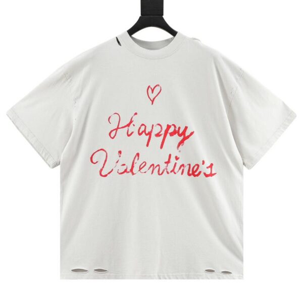 designer,replica,clothing,fake,1:1,lv,luxury,high quality Balenciaga Valentine’s Day Limited Love Graffiti Short Sleeves (5B4D)