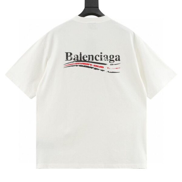 designer,replica,clothing,fake,1:1,lv,luxury,high quality Balenciaga mottled cola print washed hole short-sleeved T-shirt (7FC9)