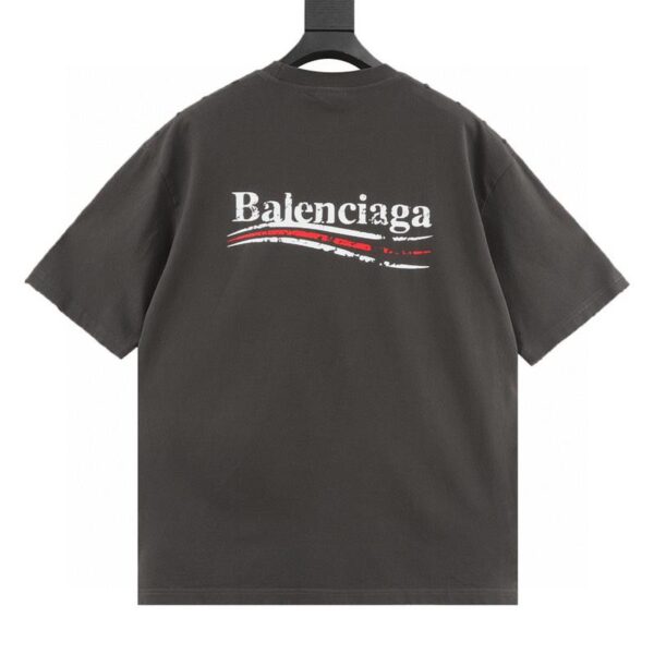 designer,replica,clothing,fake,1:1,lv,luxury,high quality Balenciaga mottled cola print washed hole short-sleeved T-shirt (C396)