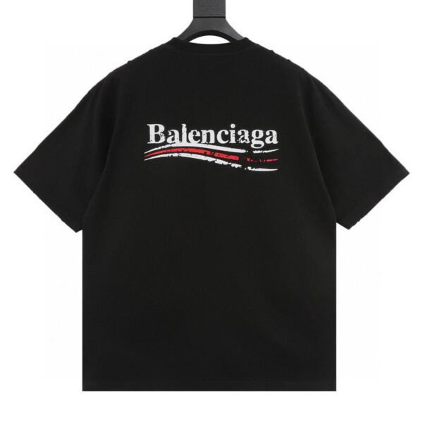 designer,replica,clothing,fake,1:1,lv,luxury,high quality Balenciaga mottled cola print washed hole short-sleeved T-shirt (EA52)