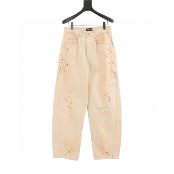 designer,replica,clothing,fake,1:1,lv,luxury,high quality Balenciaga new summer scimitar hand-painted ink splash trousers (CADB)