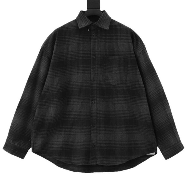 designer,replica,clothing,fake,1:1,lv,luxury,high quality Balenciaga wool blend plaid shirt jacket (6082)