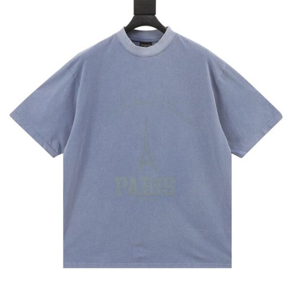 designer,replica,clothing,fake,1:1,lv,luxury,high quality Balenciaga Tower washed distressed short-sleeve (3DB2)