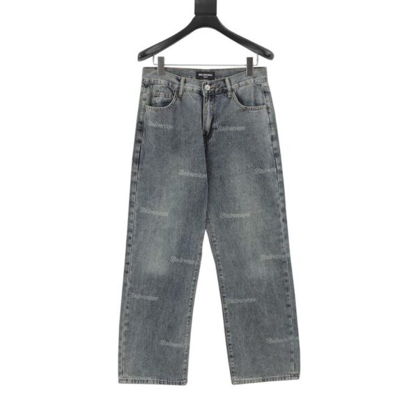 designer,replica,clothing,fake,1:1,lv,luxury,high quality Balenciaga small letter all over printed washed jeans (4263)