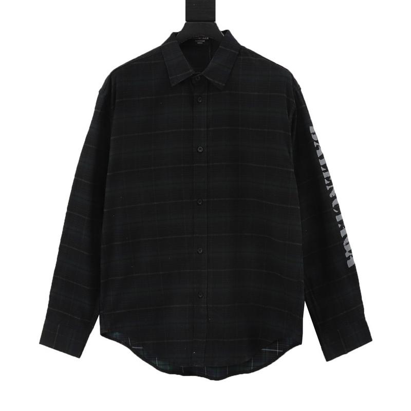 designer,replica,clothing,fake,1:1,lv,luxury,high quality Balenciaga blurred letter plaid long-sleeved shirt (54E9) designer,replica,clothing,fake,1:1,lv,luxury,high quality Balenciaga blurred letter plaid long-sleeved shirt (54E9)