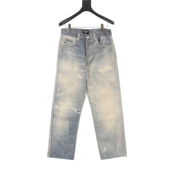 designer,replica,clothing,fake,1:1,lv,luxury,high quality Balenciaga washed loose wide-leg jeans (0BA4)