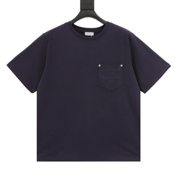designer,replica,clothing,fake,1:1,lv,luxury,high quality Dior embroidered letter pocket crew neck short sleeves (6A96)