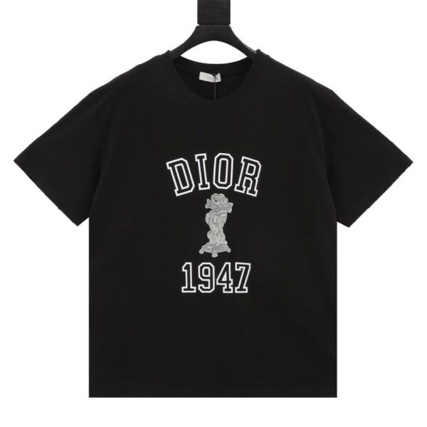 designer,replica,clothing,fake,1:1,lv,luxury,high quality Dior bobby dog ​​flocked printed short sleeves (333D)