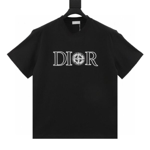 designer,replica,clothing,fake,1:1,lv,luxury,high quality Dior Stone Island joint embroidered short-sleeve (8FA0)