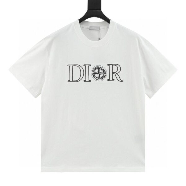 designer,replica,clothing,fake,1:1,lv,luxury,high quality Dior Stone Island joint embroidered short-sleeve (DE95)