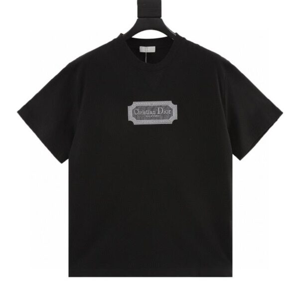 designer,replica,clothing,fake,1:1,lv,luxury,high quality Dior classic logo embroidered short sleeves (31F5)