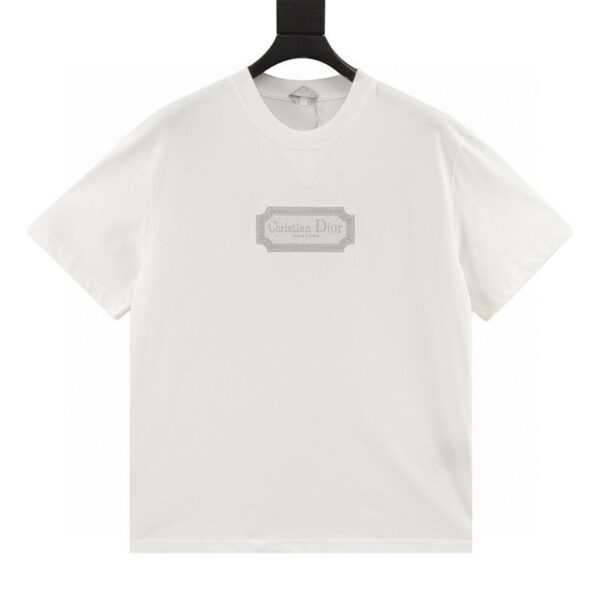 designer,replica,clothing,fake,1:1,lv,luxury,high quality Dior classic logo embroidered short sleeves (Fd F5)