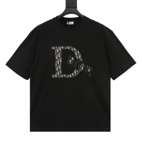 designer,replica,clothing,fake,1:1,lv,luxury,high quality Dior presbyopic patch embroidered letter short sleeves (189B)