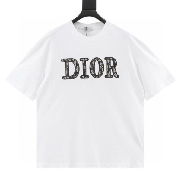 designer,replica,clothing,fake,1:1,lv,luxury,high quality Dior presbyopic patch embroidered letter short sleeves (1A61)