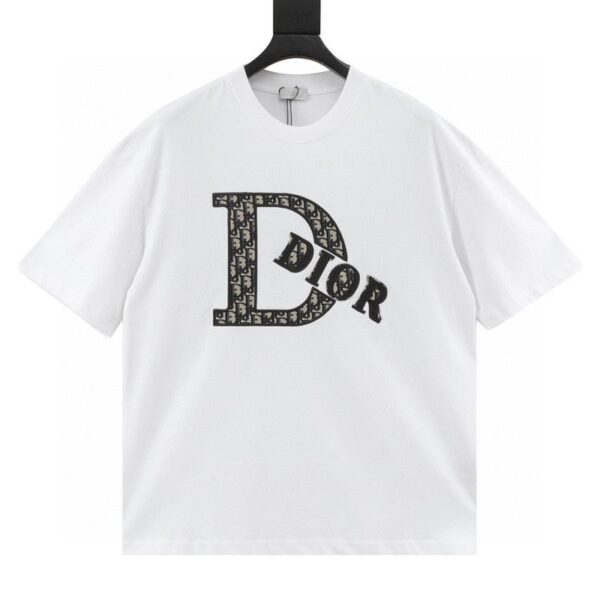 designer,replica,clothing,fake,1:1,lv,luxury,high quality Dior presbyopic patch embroidered letter short sleeves (1E53)