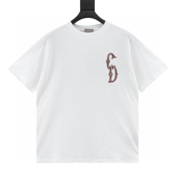 designer,replica,clothing,fake,1:1,lv,luxury,high quality Dior gold thread embroidered CD short sleeves (8FF8)