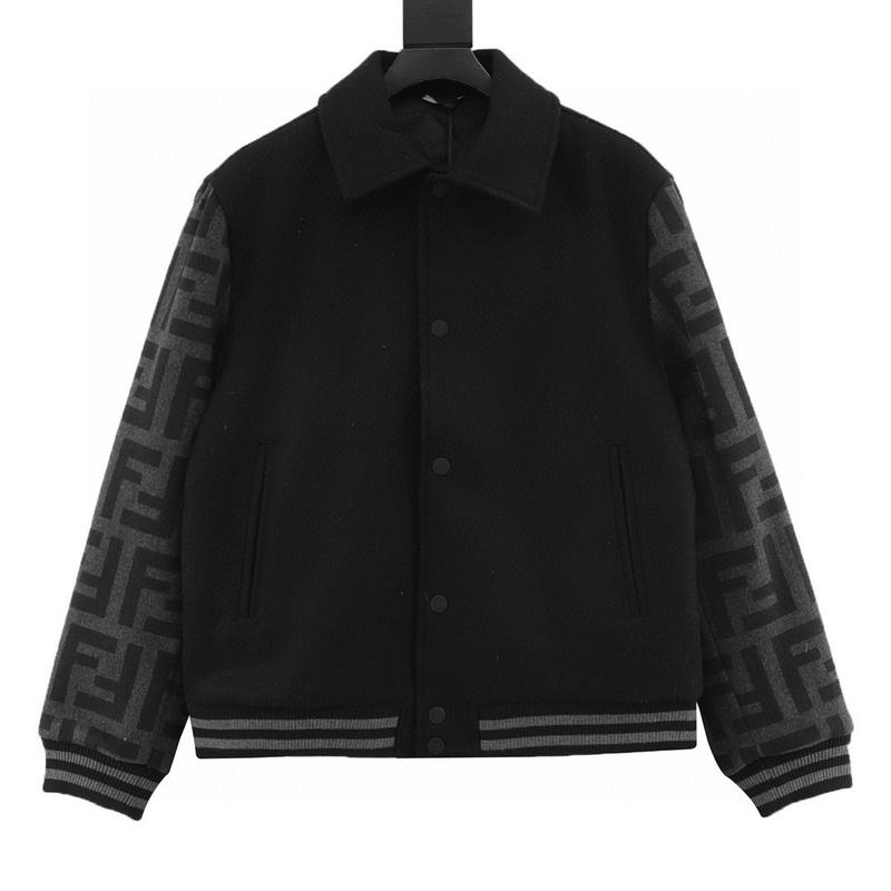 designer,replica,clothing,fake,1:1,lv,luxury,high quality FENDI letter sleeves patchwork lapel woolen bomber jacket (FA3E) designer,replica,clothing,fake,1:1,lv,luxury,high quality FENDI letter sleeves patchwork lapel woolen bomber jacket (FA3E)