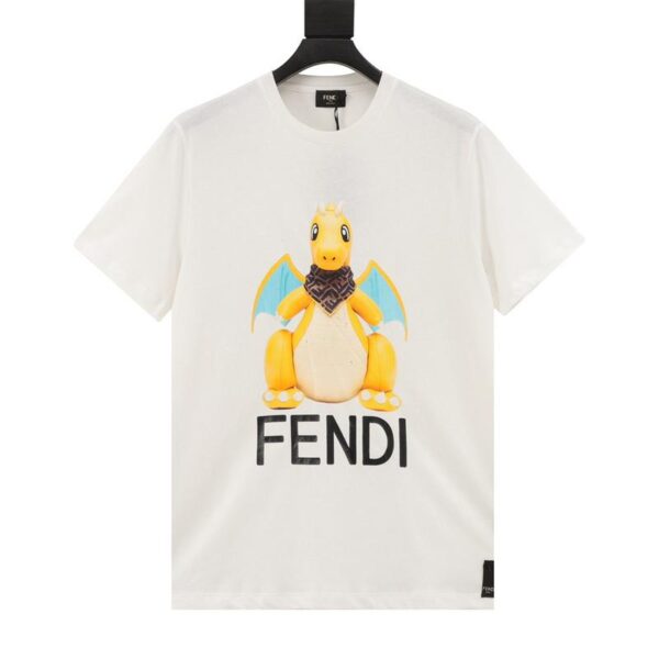 designer,replica,clothing,fake,1:1,lv,luxury,high quality Fendi Year of the Dragon limited print short-sleeved T-shirt (E283)